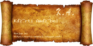 Kürti Amábel névjegykártya